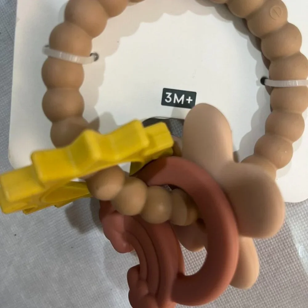 3/$20 Bundle •NEW Mushie Nature Teething Ring 3M+ Food Grade Silicone Multi
